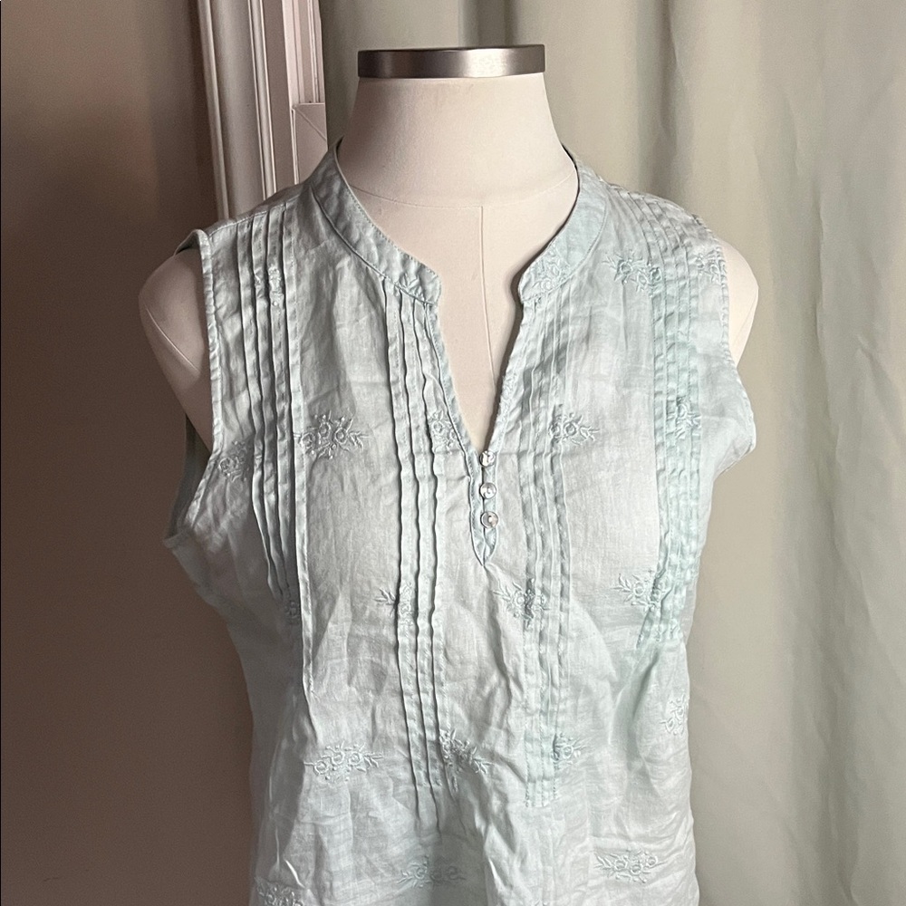 Saint Tropez West Light Blue Embroidered Blouse